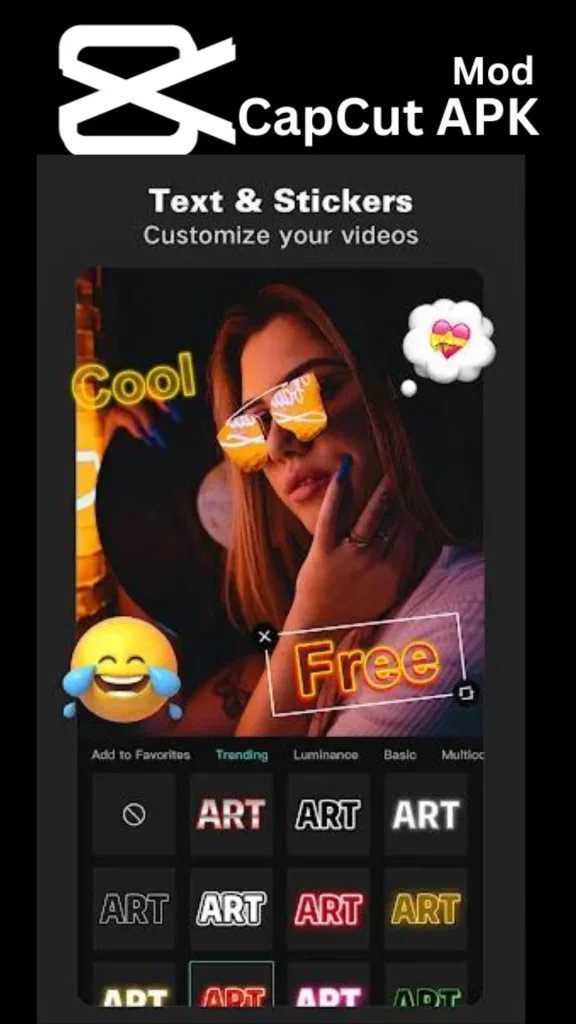 customized videos througt Text and stickers